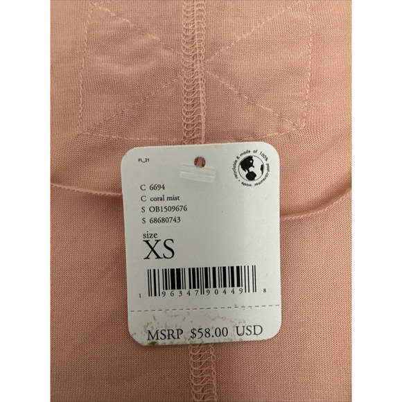Free People Women's Xsmall Top‎ Fresh And Clean Long Sleeve Tee Coral Mist New - Picture 11 of 12